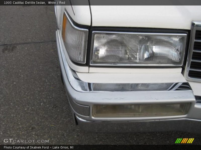 White / Red 1993 Cadillac DeVille Sedan