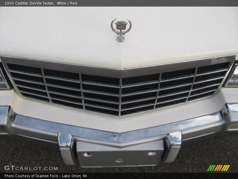 White / Red 1993 Cadillac DeVille Sedan