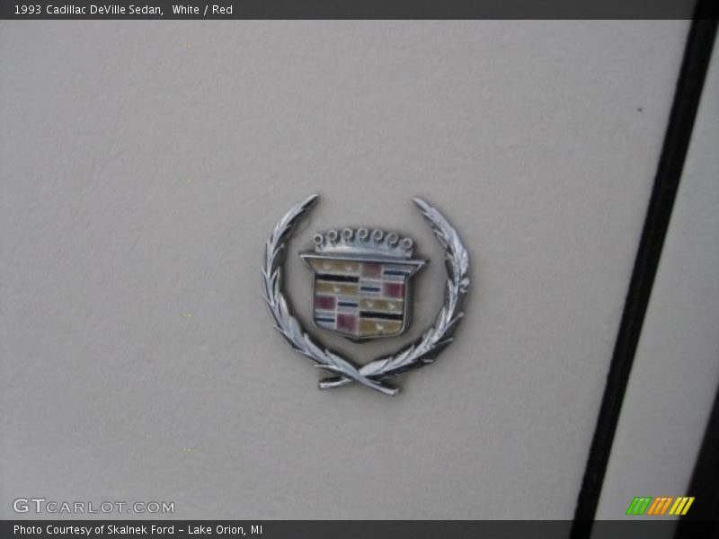 White / Red 1993 Cadillac DeVille Sedan