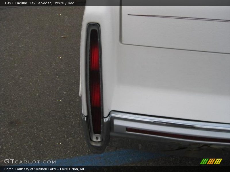 White / Red 1993 Cadillac DeVille Sedan