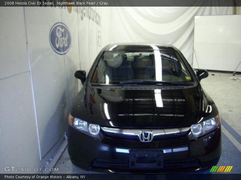 Nighthawk Black Pearl / Gray 2008 Honda Civic EX Sedan