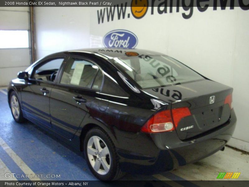 Nighthawk Black Pearl / Gray 2008 Honda Civic EX Sedan