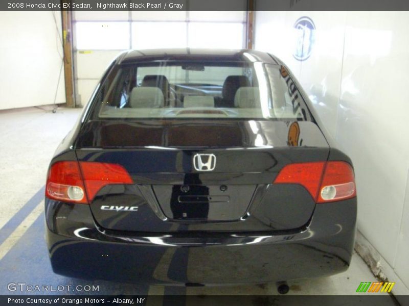 Nighthawk Black Pearl / Gray 2008 Honda Civic EX Sedan