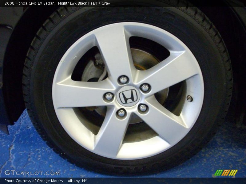 Nighthawk Black Pearl / Gray 2008 Honda Civic EX Sedan