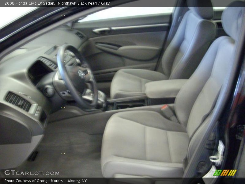 Nighthawk Black Pearl / Gray 2008 Honda Civic EX Sedan