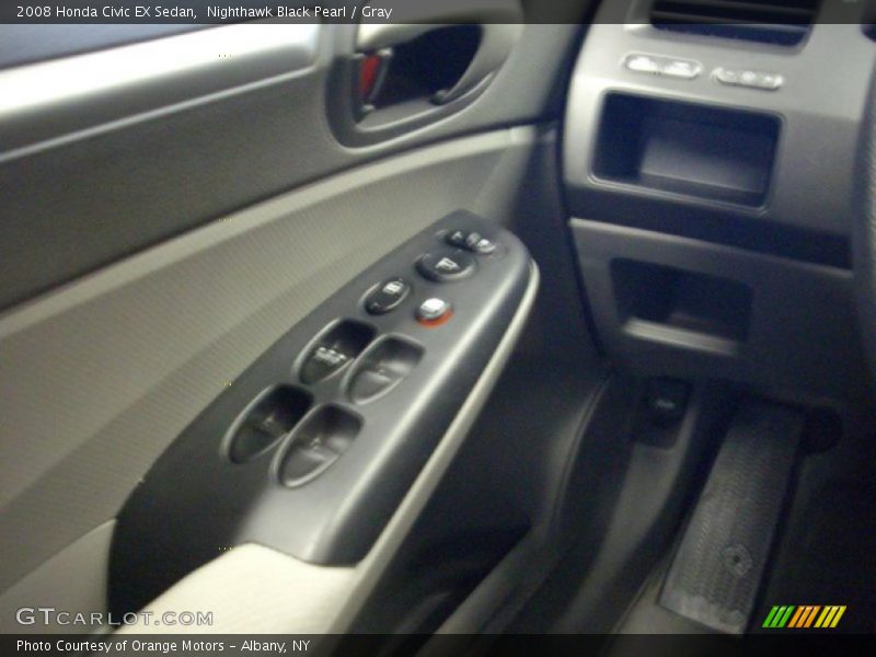 Nighthawk Black Pearl / Gray 2008 Honda Civic EX Sedan