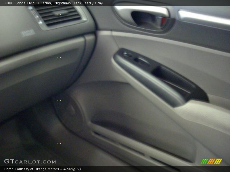 Nighthawk Black Pearl / Gray 2008 Honda Civic EX Sedan