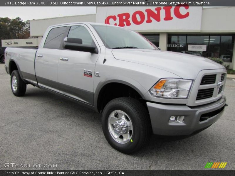 Bright Silver Metallic / Dark Slate Gray/Medium Graystone 2011 Dodge Ram 3500 HD SLT Outdoorsman Crew Cab 4x4