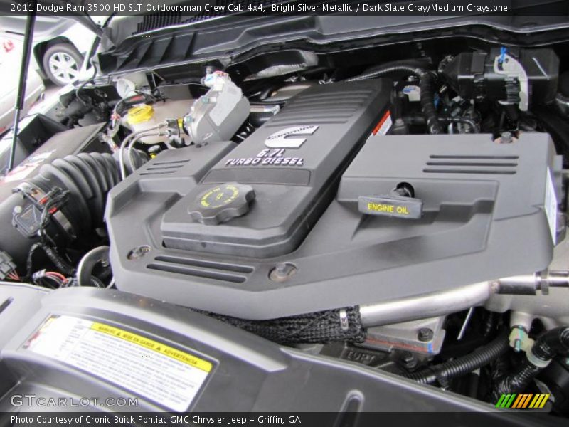  2011 Ram 3500 HD SLT Outdoorsman Crew Cab 4x4 Engine - 6.7 Liter OHV 24-Valve Cummins Turbo-Diesel Inline 6 Cylinder