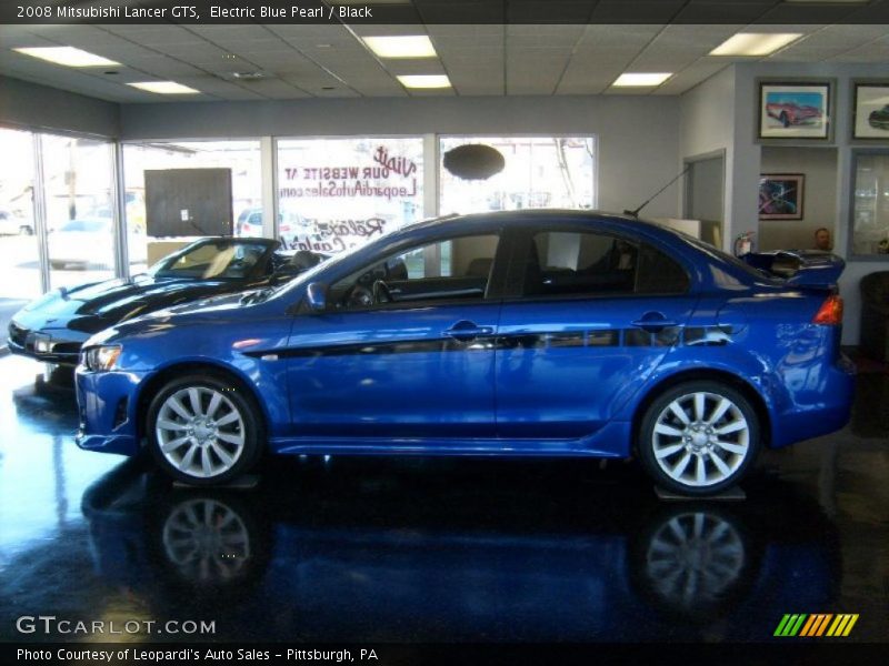 Electric Blue Pearl / Black 2008 Mitsubishi Lancer GTS