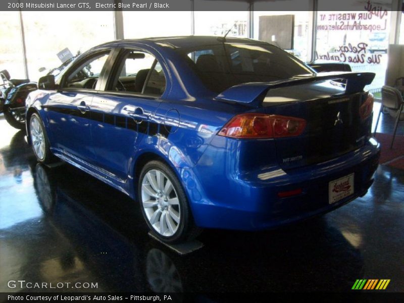 Electric Blue Pearl / Black 2008 Mitsubishi Lancer GTS