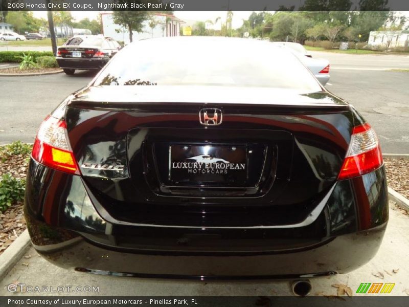 Nighthawk Black Pearl / Gray 2008 Honda Civic EX Coupe