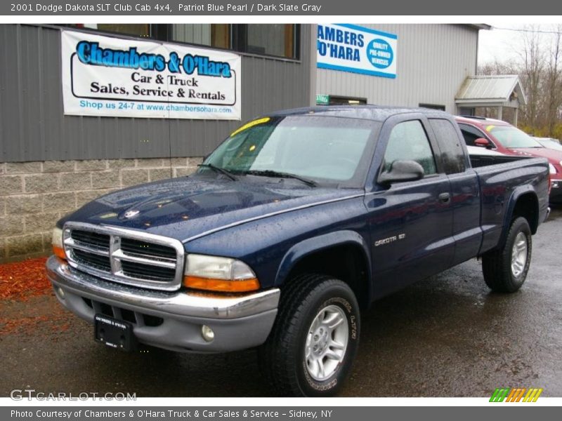Patriot Blue Pearl / Dark Slate Gray 2001 Dodge Dakota SLT Club Cab 4x4