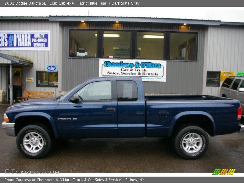 Patriot Blue Pearl / Dark Slate Gray 2001 Dodge Dakota SLT Club Cab 4x4