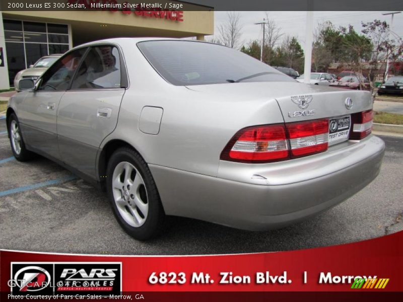 Millennium Silver Metallic / Sage 2000 Lexus ES 300 Sedan