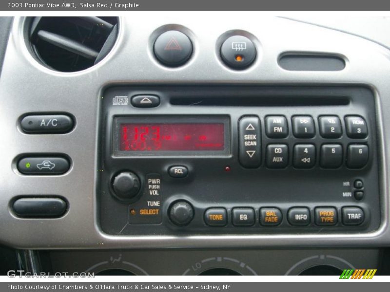 Controls of 2003 Vibe AWD