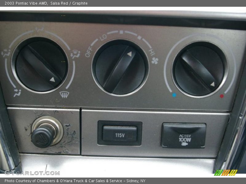 Controls of 2003 Vibe AWD