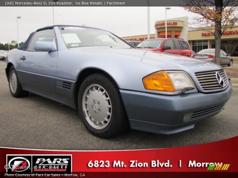 Ice Blue Metallic / Parchment 1992 Mercedes-Benz SL 300 Roadster