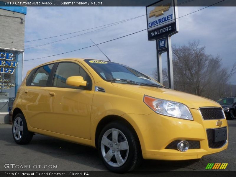 Summer Yellow / Neutral 2010 Chevrolet Aveo Aveo5 LT