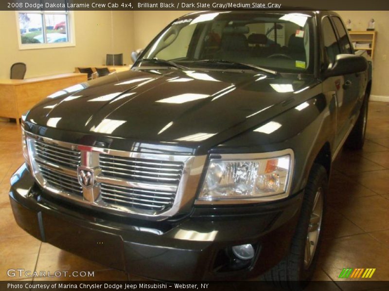 Brilliant Black / Dark Slate Gray/Medium Slate Gray 2008 Dodge Dakota Laramie Crew Cab 4x4