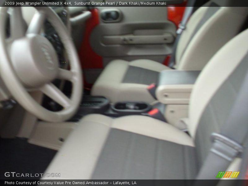 Sunburst Orange Pearl / Dark Khaki/Medium Khaki 2009 Jeep Wrangler Unlimited X 4x4