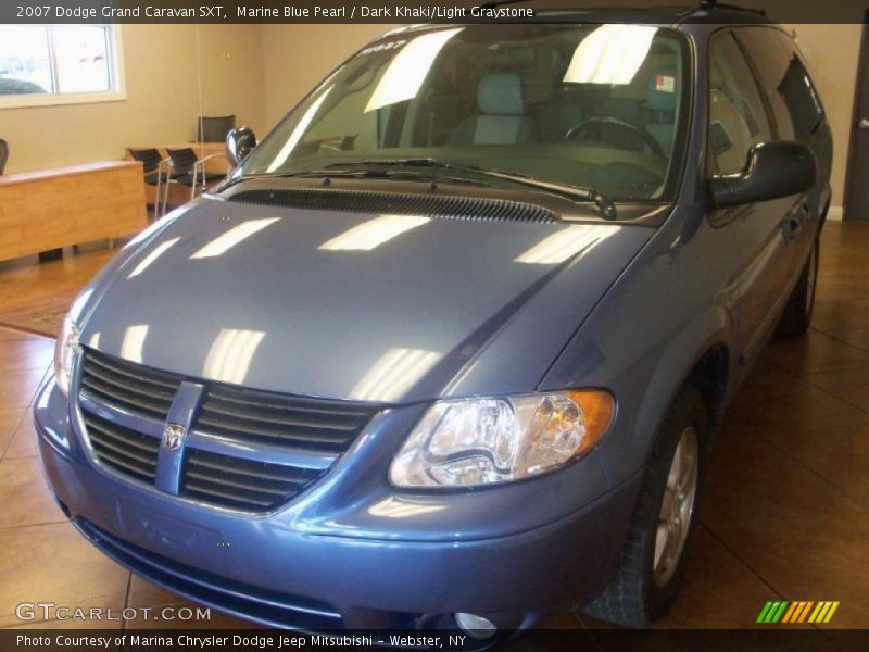 Marine Blue Pearl / Dark Khaki/Light Graystone 2007 Dodge Grand Caravan SXT