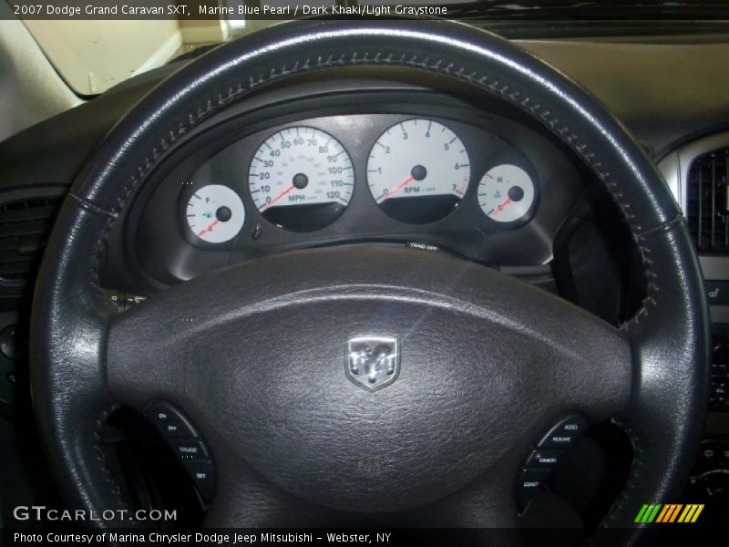 Marine Blue Pearl / Dark Khaki/Light Graystone 2007 Dodge Grand Caravan SXT