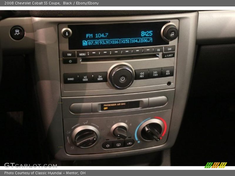 Controls of 2008 Cobalt SS Coupe
