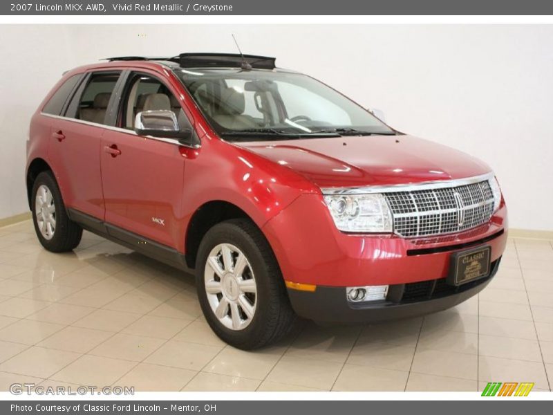 Vivid Red Metallic / Greystone 2007 Lincoln MKX AWD