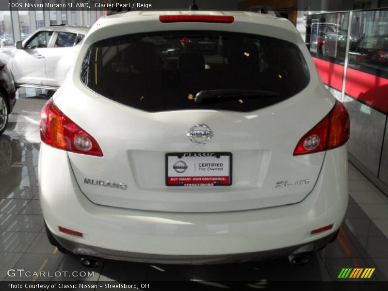 Glacier Pearl / Beige 2009 Nissan Murano SL AWD