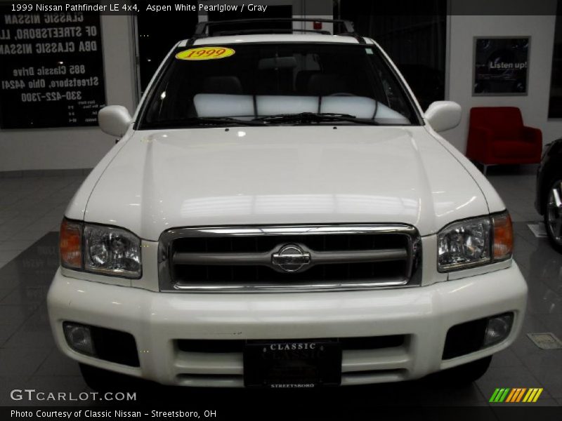 Aspen White Pearlglow / Gray 1999 Nissan Pathfinder LE 4x4