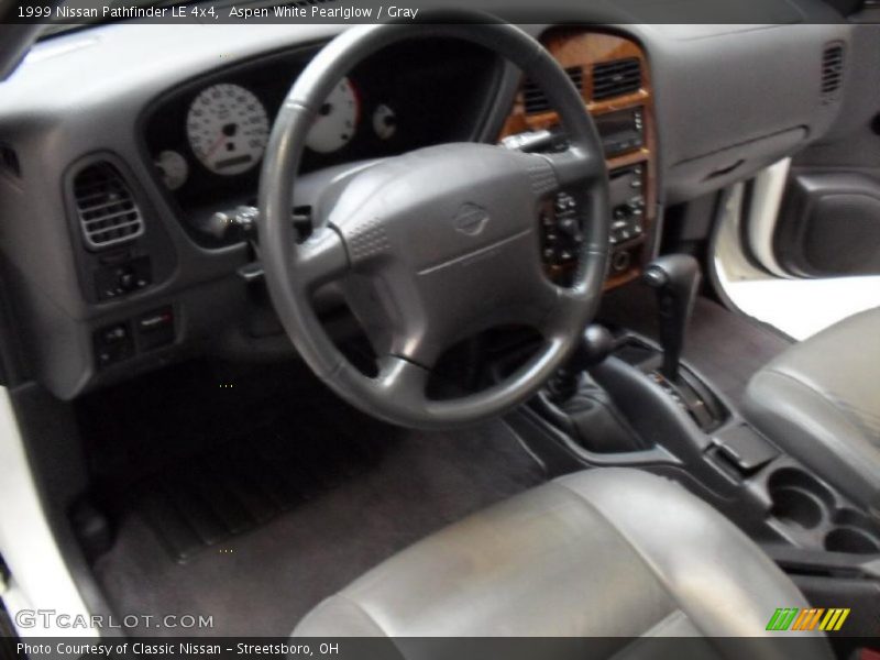 Aspen White Pearlglow / Gray 1999 Nissan Pathfinder LE 4x4