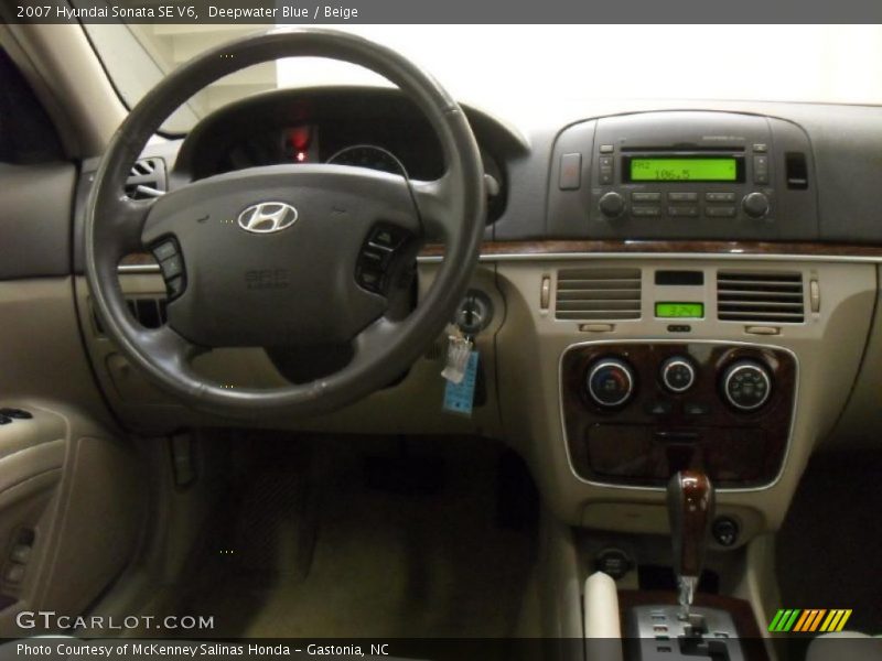 Deepwater Blue / Beige 2007 Hyundai Sonata SE V6