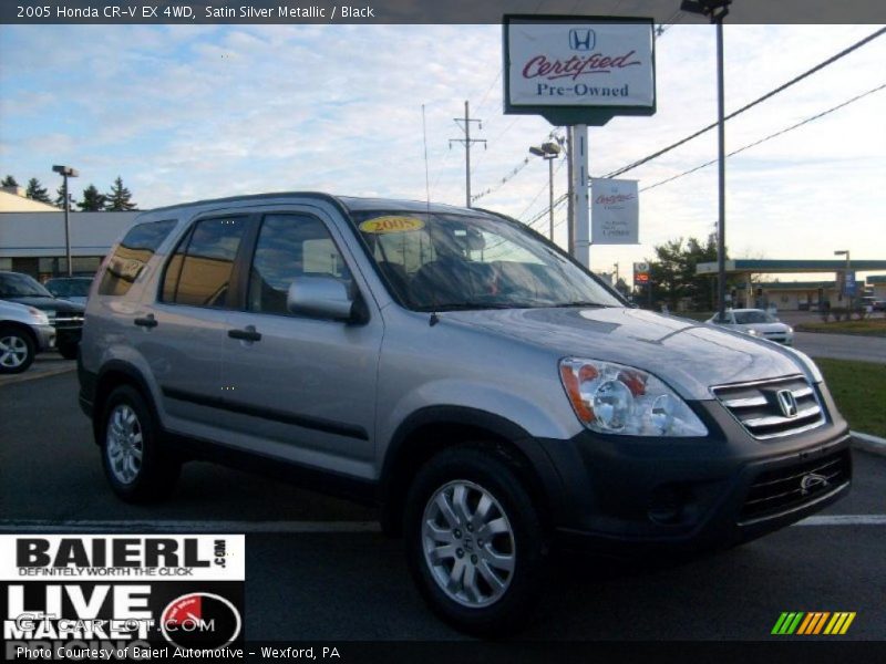 Satin Silver Metallic / Black 2005 Honda CR-V EX 4WD