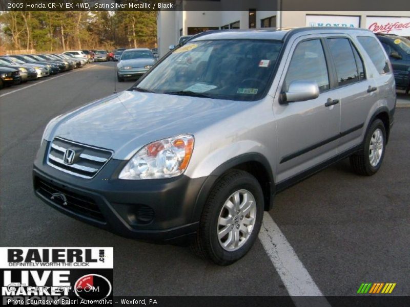 Satin Silver Metallic / Black 2005 Honda CR-V EX 4WD