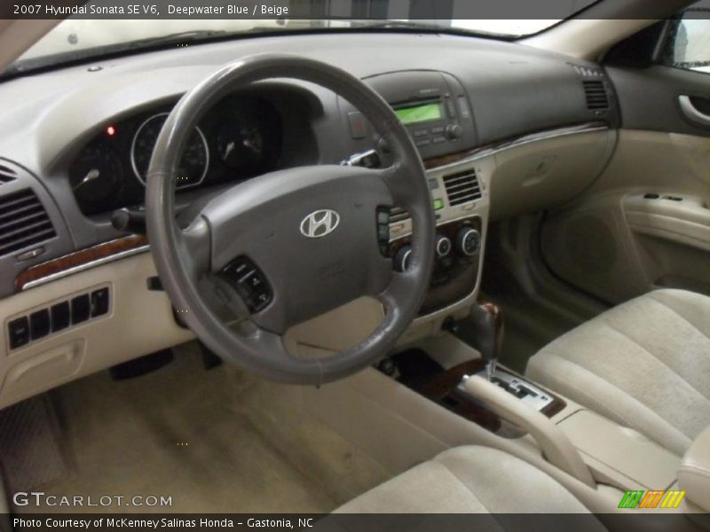 Deepwater Blue / Beige 2007 Hyundai Sonata SE V6