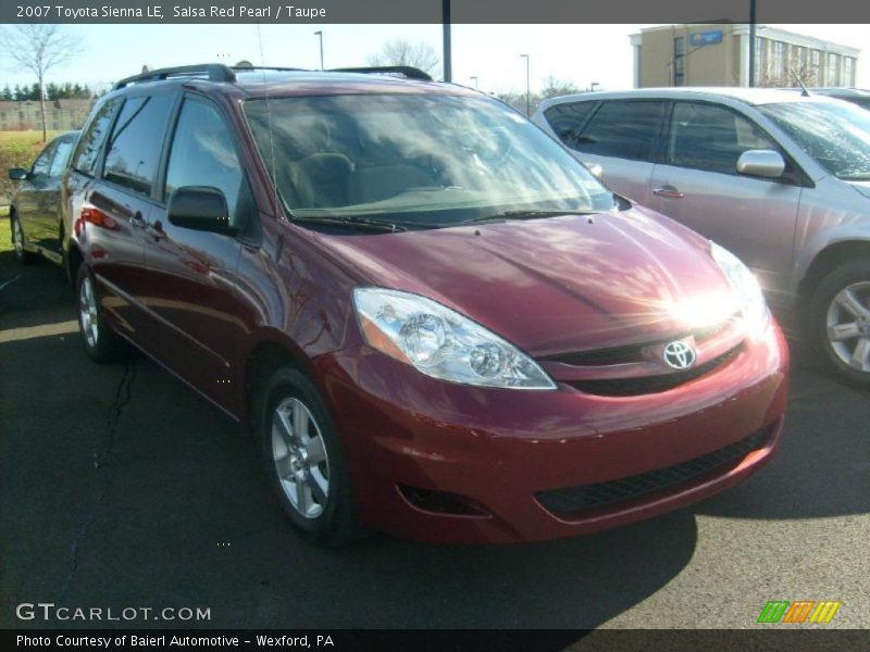 Salsa Red Pearl / Taupe 2007 Toyota Sienna LE