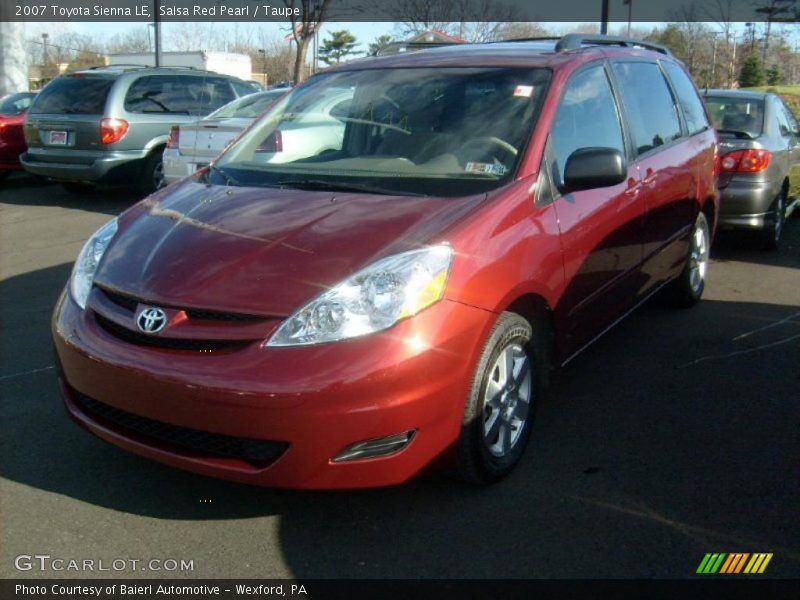 Salsa Red Pearl / Taupe 2007 Toyota Sienna LE