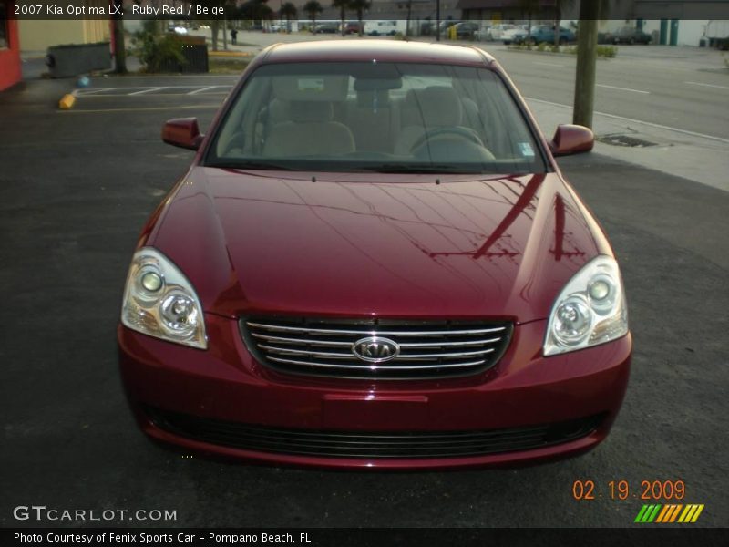 Ruby Red / Beige 2007 Kia Optima LX