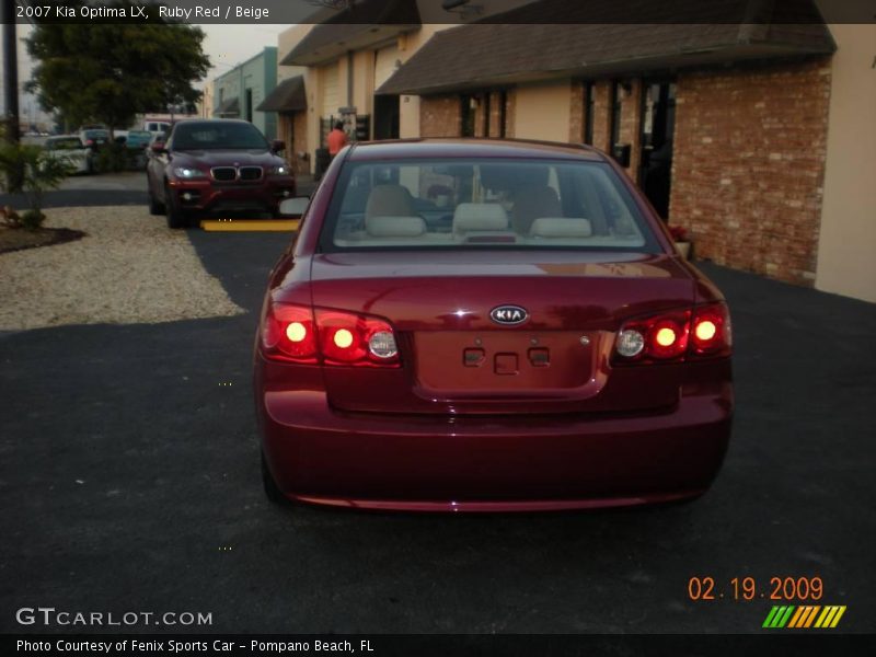 Ruby Red / Beige 2007 Kia Optima LX