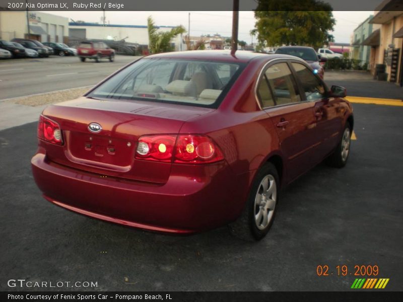 Ruby Red / Beige 2007 Kia Optima LX