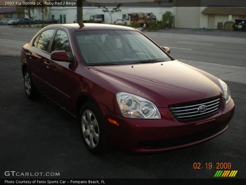 Ruby Red / Beige 2007 Kia Optima LX