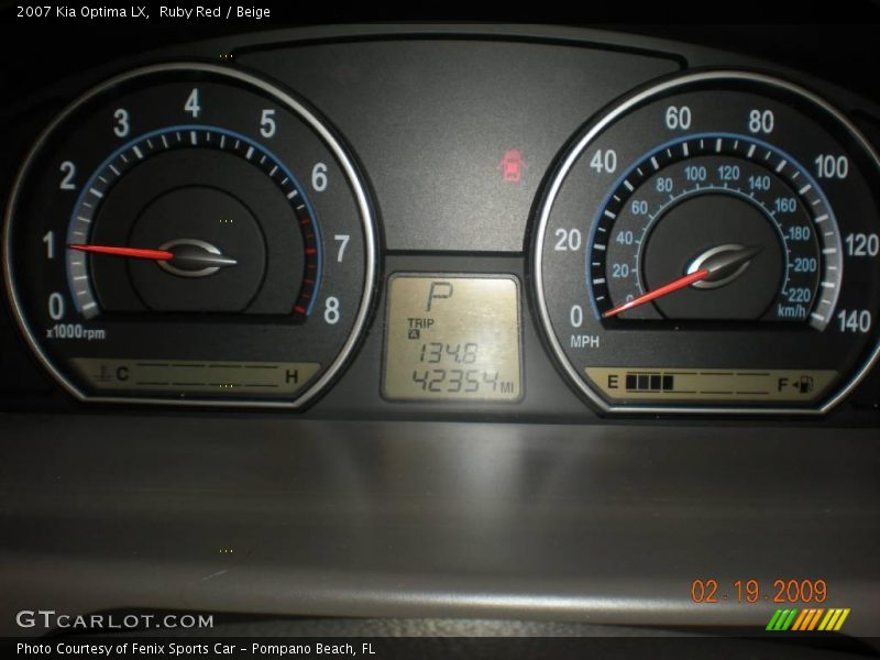 Ruby Red / Beige 2007 Kia Optima LX