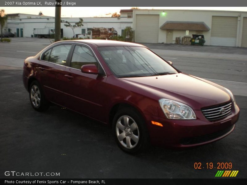 Ruby Red / Beige 2007 Kia Optima LX