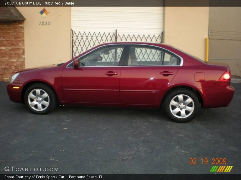 Ruby Red / Beige 2007 Kia Optima LX