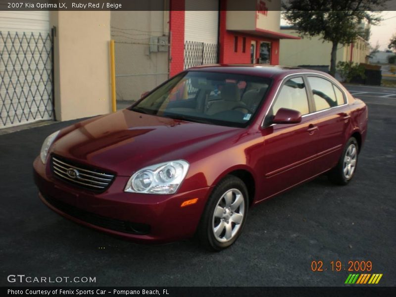 Ruby Red / Beige 2007 Kia Optima LX