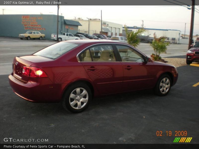 Ruby Red / Beige 2007 Kia Optima LX