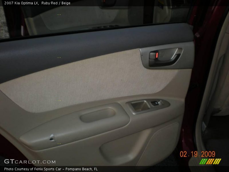 Ruby Red / Beige 2007 Kia Optima LX
