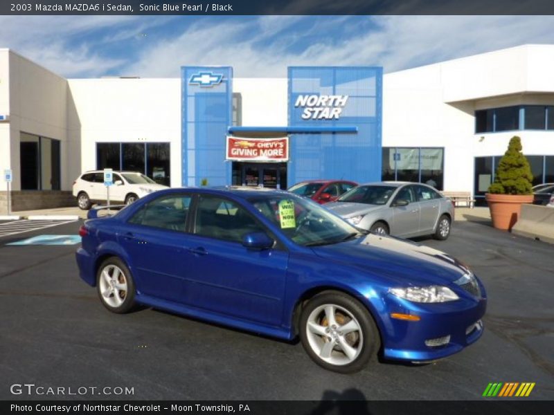 Sonic Blue Pearl / Black 2003 Mazda MAZDA6 i Sedan