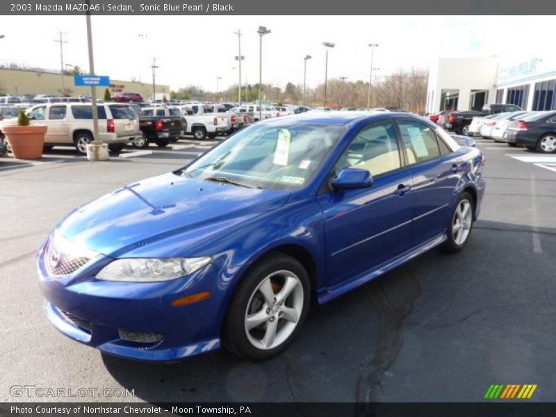 Sonic Blue Pearl / Black 2003 Mazda MAZDA6 i Sedan